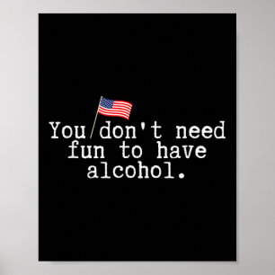 Affiche Funny Memorial Day American Flag Bière Boire Pic