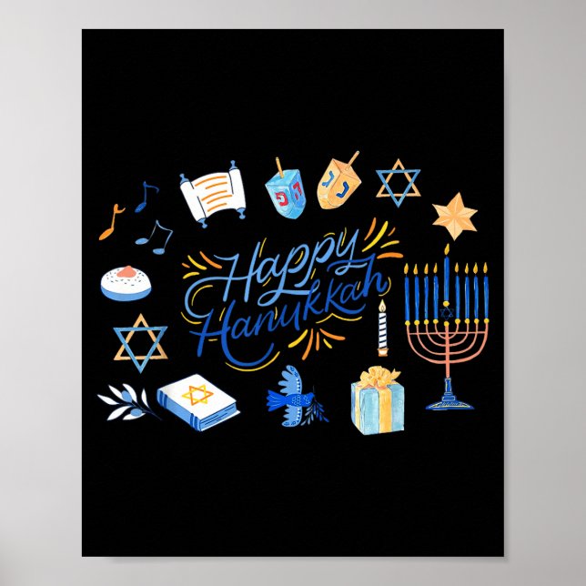 Affiche Funny Menorah Hanukkah 2025 Meowzel Chanukah Jewis (Devant)