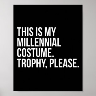 Affiche Funny Millennial Costume Concours Halloween Chemis