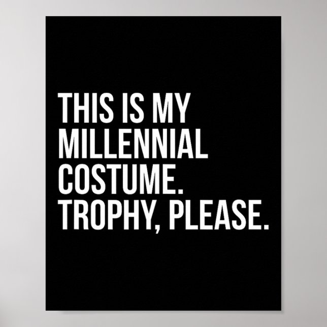 Affiche Funny Millennial Costume Concours Halloween Chemis (Devant)