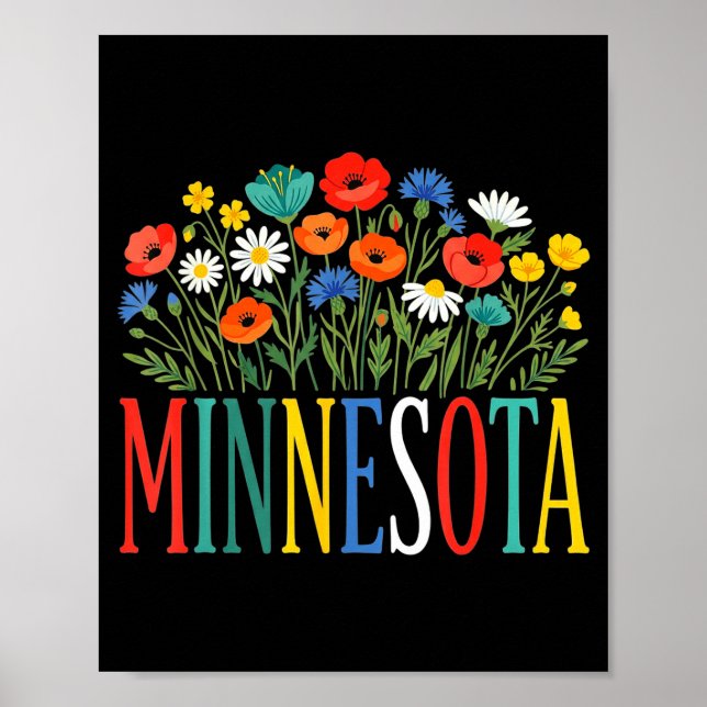 Affiche Funny minnesota floral vacation group matching (Devant)