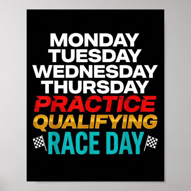 Affiche Funny Monday Tuesday Thursday Practice Qualifying  (Devant)