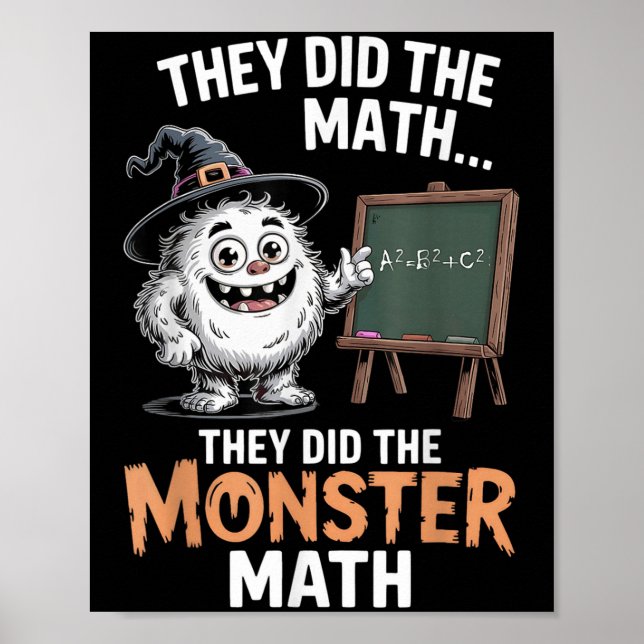 Affiche Funny Monster Math Teacher Halloween Yeti Costume  (Devant)
