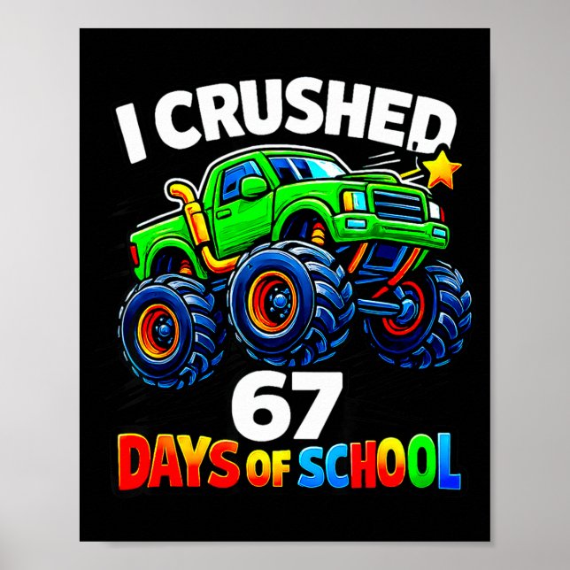 Affiche Funny Monster Truck Six Seven Meme Boys Kids Schoo (Devant)