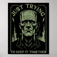 Funny Monstre Frankenstein Essaie Juste De Le Gard
