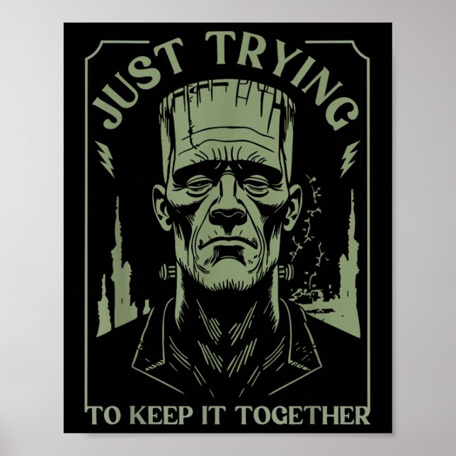 Affiche Funny Monstre Frankenstein Essaie Juste De Le Gard (Devant)