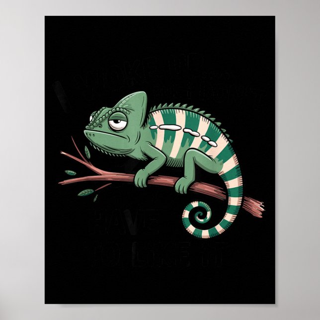 Affiche Funny Morning Person Coffee Lover Chameleon  (Devant)