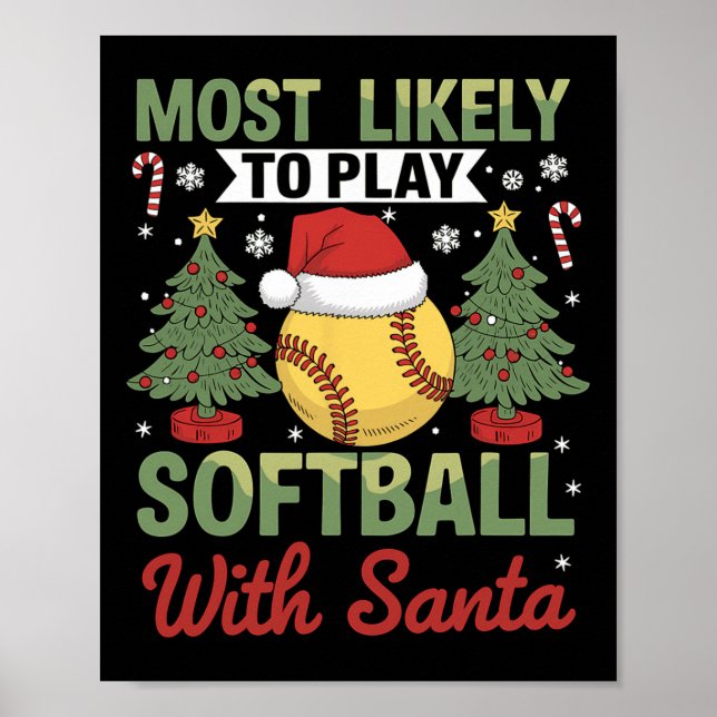 Affiche Funny Most Likely To Play Softll With Santa Christ (Devant)