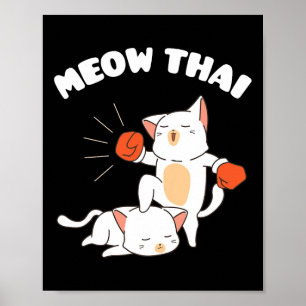 Affiche Funny Muay Thai Cats Thai Boxe Thai Fighter Cadeau