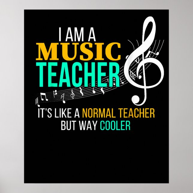 Affiche Funny Music Enseignant Musique Enseignant Cool (Devant)