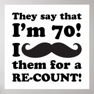 Affiche Funny Mustache 70e anniversaire