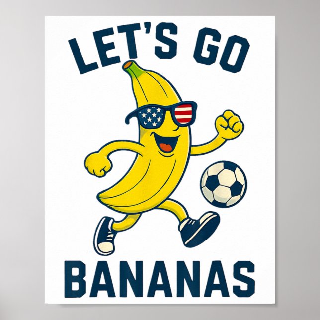 Affiche Funny Nana Soccer Cartoon Kicking Ll Usa Flag Gles (Devant)
