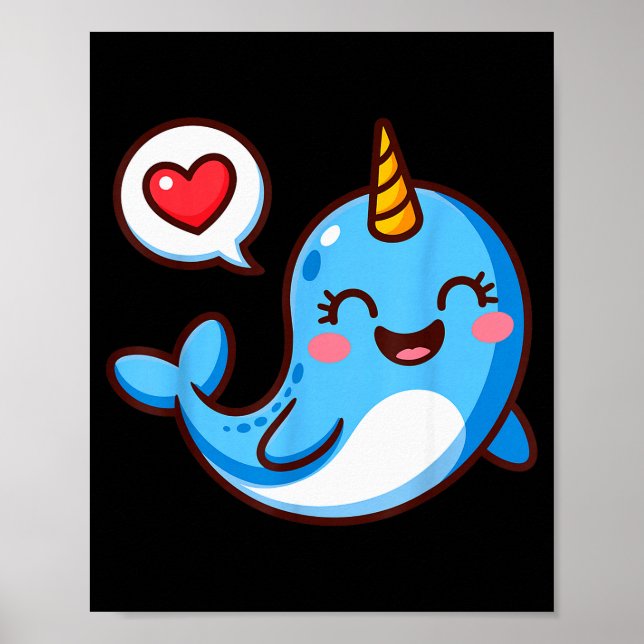 Affiche Funny Narwhal Art For Men Women Kids Narwhal Lover (Devant)