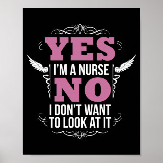 Affiche Funny Naughty Nurse Infirmière Hilarious avec une 