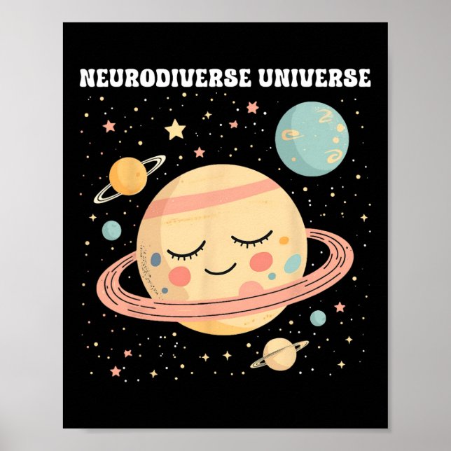 Affiche Funny Neurodiversité Universe Spirituel Enseignant (Devant)