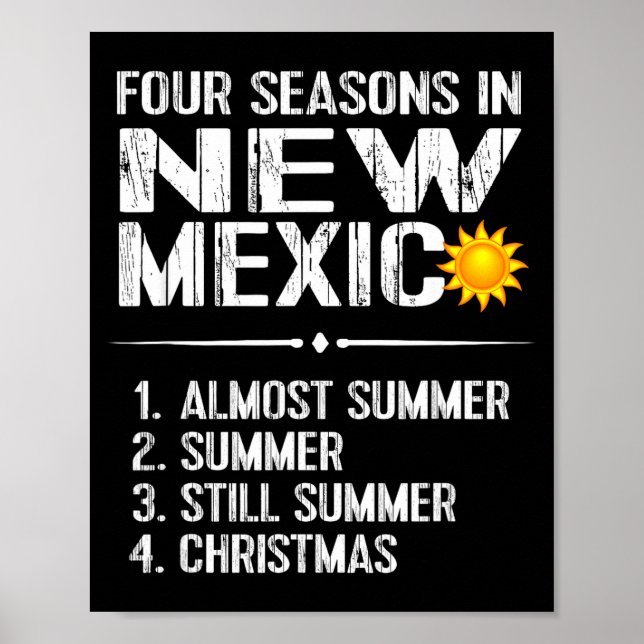 Affiche Funny New Mexico Hot Weather Tee_ Four Seasons In  (Devant)