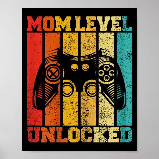 Affiche Funny New Mom Level Unlocked Gaming Pregnancy Anno (Devant)