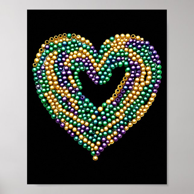 Affiche Funny New Orleans Beads Heart We Stand Nola Strong (Devant)
