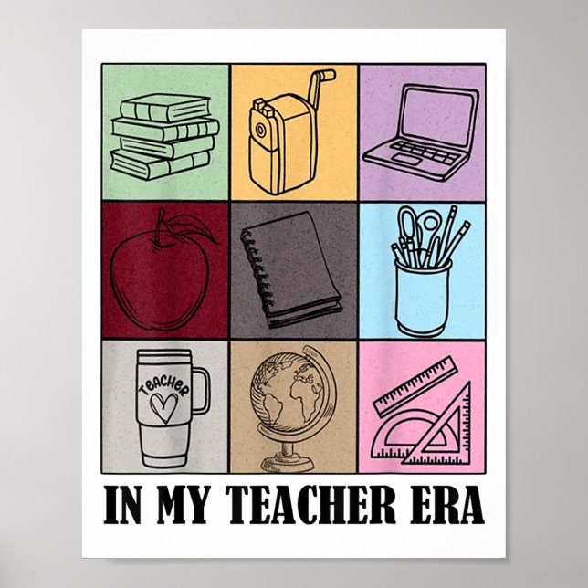 Affiche Funny New Teacher Quote In My Teacher Era Cool Tea (Devant)