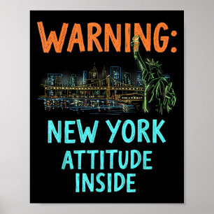 Affiche Funny New York City Skyline nuit Vintage