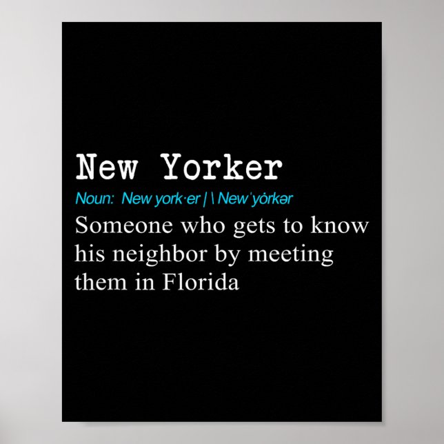 Affiche Funny New Yorker Dictionary Definition Gif  (Devant)