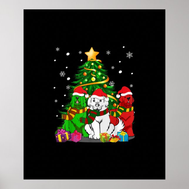 Affiche Funny Newfie | Funny Terre-Neuve Chien Noël (Devant)