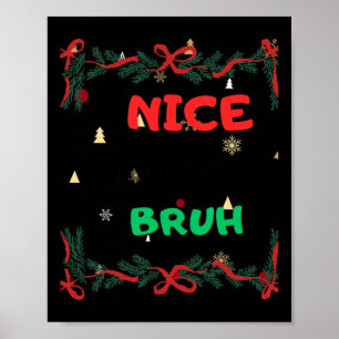 Affiche Funny Nice Naughty Bruh Noël