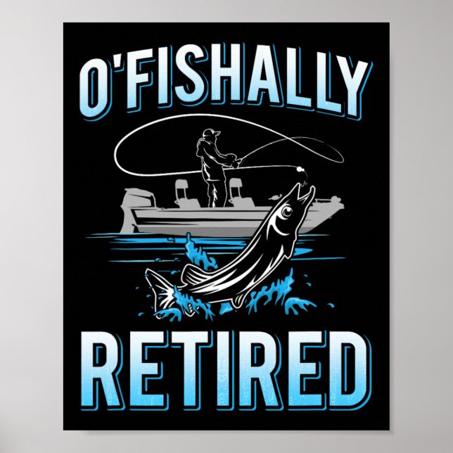 Affiche Funny O'fishally Retired Tee For Retired Fishing M (Devant)