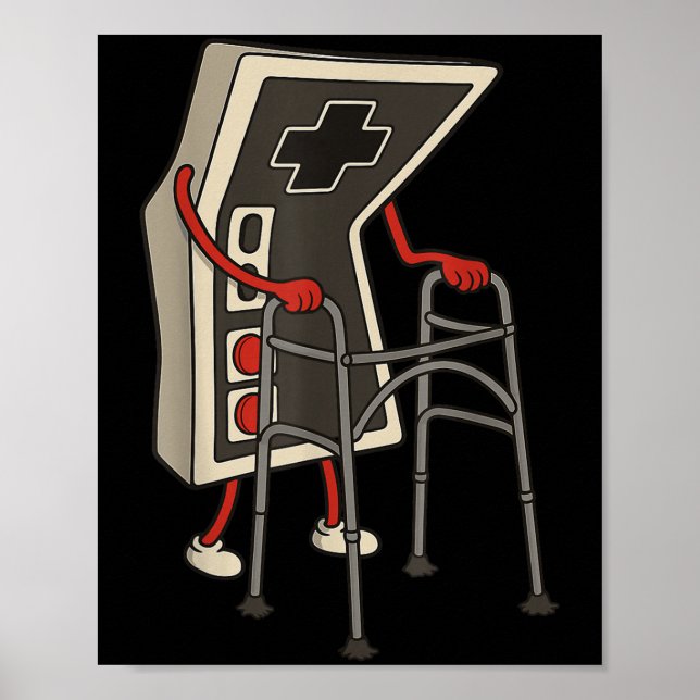 Affiche Funny Old Gamer Gaming Retro 80s 90s Video Game Ol (Devant)