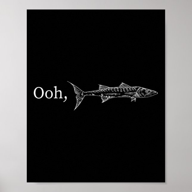 Affiche Funny Ooh Barracuda Fishing Gift For Music And Roc (Devant)