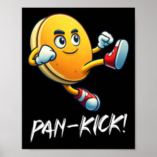 Affiche Funny Pancake Pan Karate Kick Boys Girls Food Love