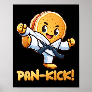 Affiche Funny Pancake Pan Karate Taekwondo Kick Boys Girl