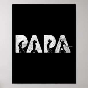 Affiche Funny Papa Papa Golf Papa Daddy Funny Fête des pèr