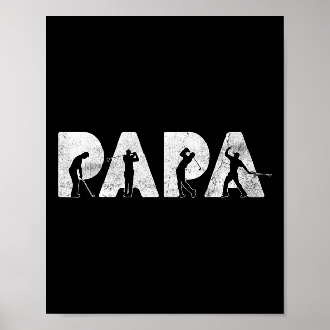 Affiche Funny Papa Papa Golf Papa Daddy Funny Fête des pèr (Devant)