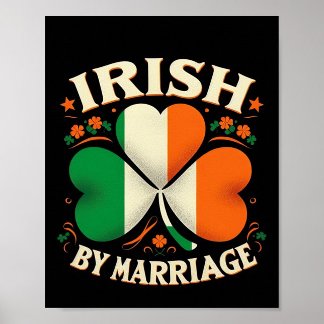 Affiche Funny Patricks Day Irish By Marriage Retro Irish F (Devant)