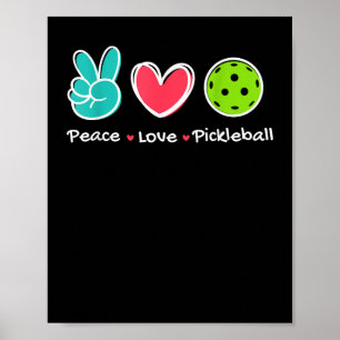 Affiche Funny Peace Love Pickleball Court Jouer Loves Pick