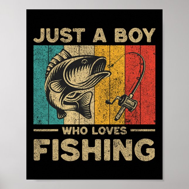 Affiche Funny Pêche Vintage plaisanteries Garçons Pêcheur  (Devant)