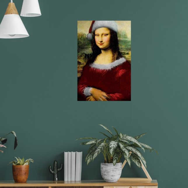 Affiche Funny Père Noël Mona Lisa Joyeux Noël (Salon 1)