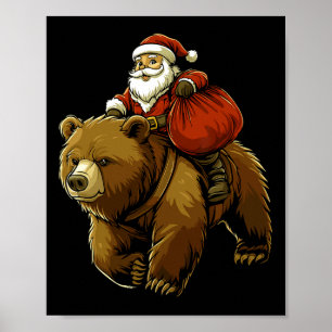 Affiche Funny Père Noël Ours Noël Graphique Tee Kids Boys