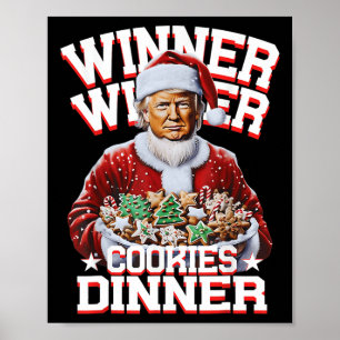 Affiche Funny Père Noël Trump Gagnante de Noël Cookies