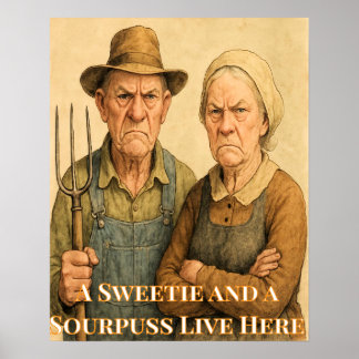 Affiche Funny Personalizable Seetie and Sourpuss Art
