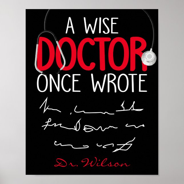 Affiche Funny Personalized Doctor drôle docteur disant (Devant)