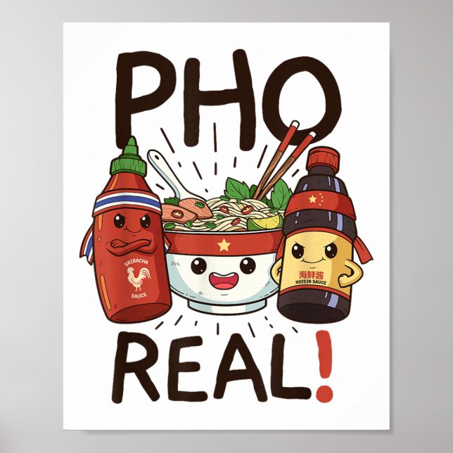 Affiche Funny Pho Threads Co. Fun Vietnamese Pho Noodle So (Devant)