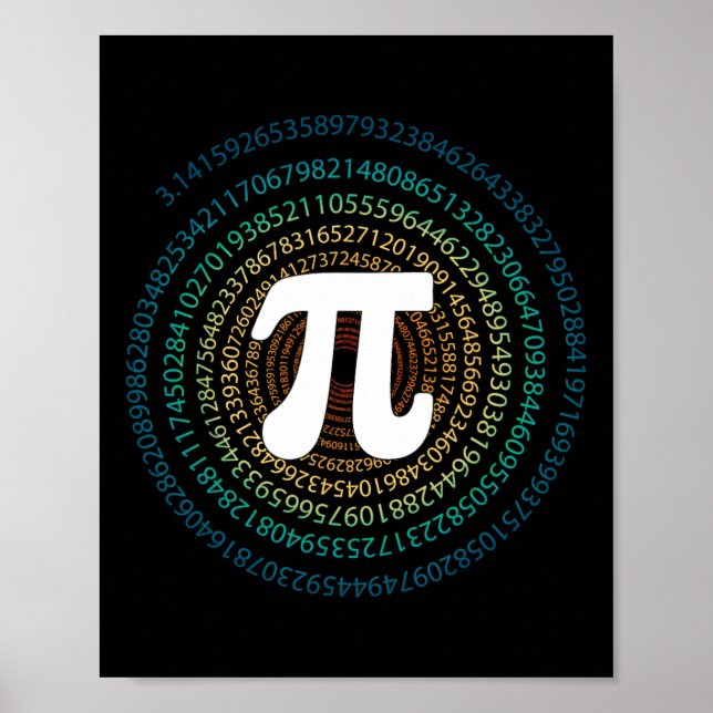 Affiche Funny Pi Day 3.14 Pi Spiral Math Geek Teac étudian (Devant)