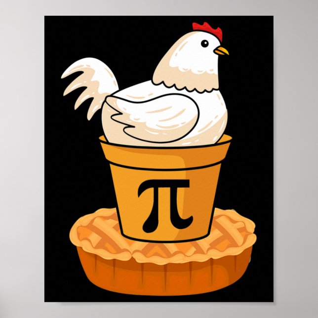 Affiche Funny Pi Day - Chicken Pot Pie - Mathématiques mat (Devant)