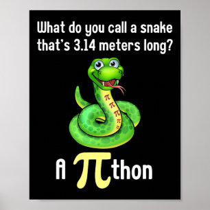 Affiche Funny Pi Day Puns Pithon Mage Professeur plaisante
