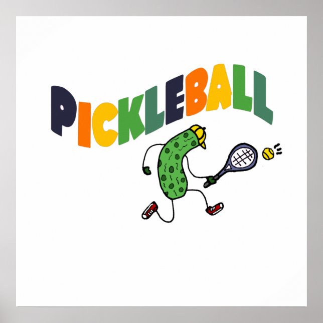 Affiche Funny Pickleball Pickle Playing Pickleball (Devant)