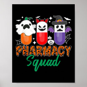 Affiche Funny Pills Pharmacy Cute Halloween Pharmacy Squ