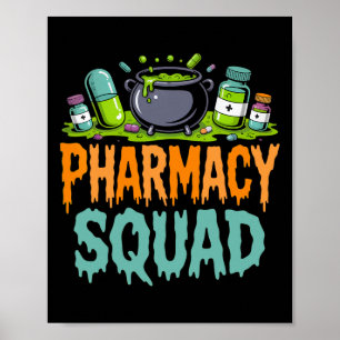 Affiche Funny Pills Pharmist Squad Halloween Pa