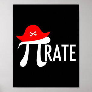 Affiche Funny Pirate Math Pun - Pi Day Symbole Humour Tee